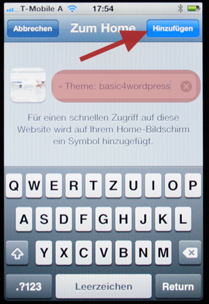 Webseite als App hinzufügen iphone