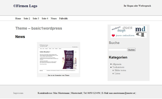 blogseite Blogseite Theme basic1wordpress