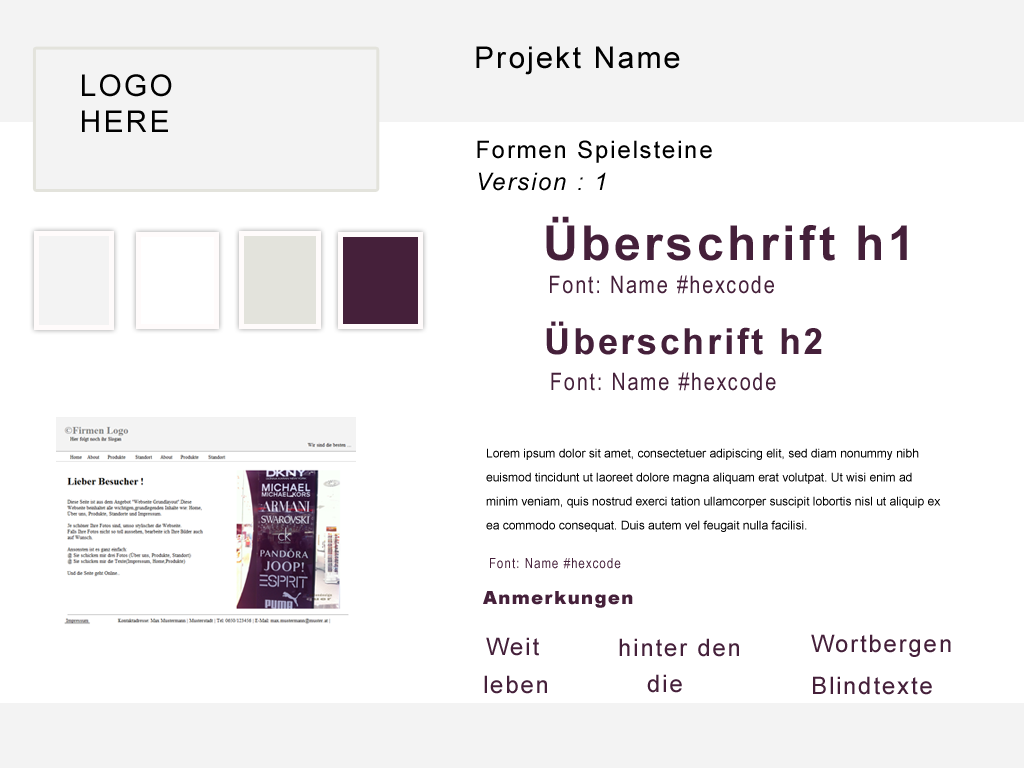 Style Tile oder Formenspielstein Style Tile Formenspielstein