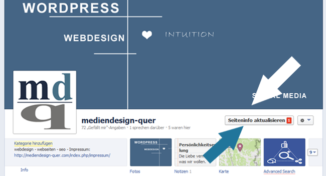 Facebook Fanpage Seiteninfo aktualisieren