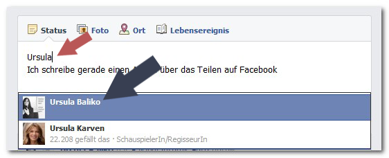 Facebook Person markieren