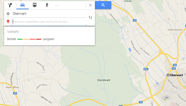 neues Google Maps Routenplaner