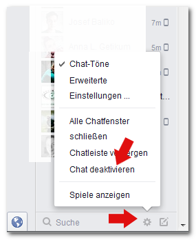 Facebook Chat deaktivieren