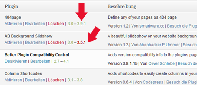 Plugin Kompatibilität