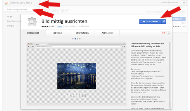 App Store Bilder mittig