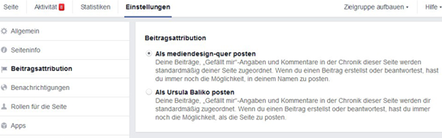 Facebook Beitragsattribution
