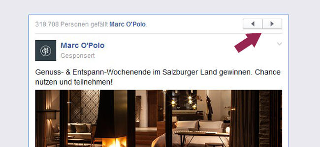 Neuer Facebook Weiterbutton bei Werbeanzeigen