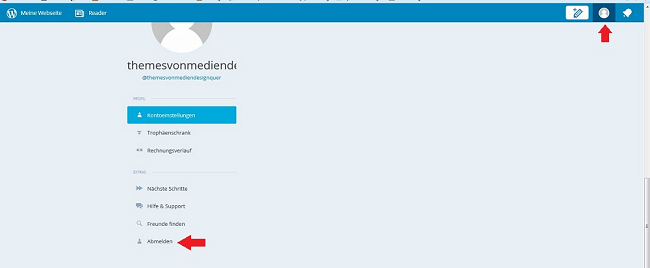 wordpress.com account -abmelden
