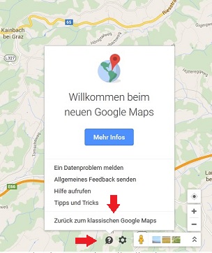 Zurück zu Klassichen Google Maps