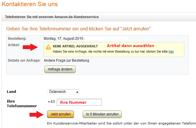 amazon kontaktieren sie uns