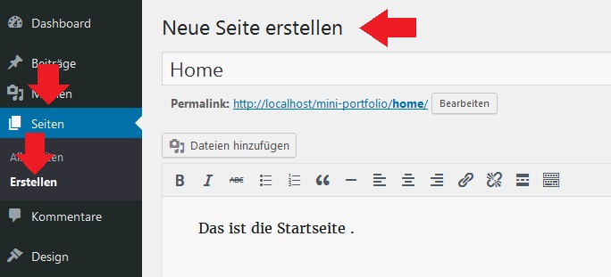 wordpress-startseite-erstellen