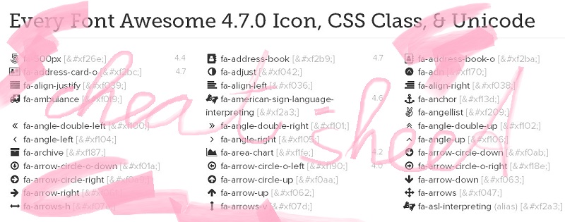 font-awesome-cheat-sheet