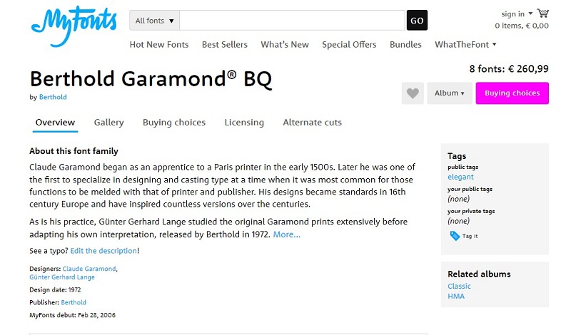 Berthold Garamond Schrift kaufen bei MyFonts berthold-garamond-myfonts