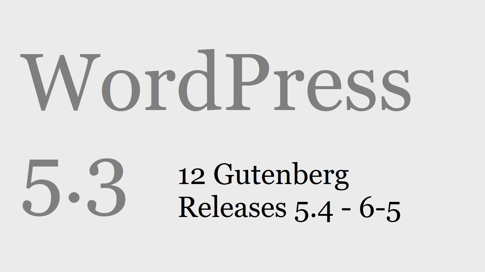 WordPress 5.3 inkludiert 12 Gutenberg Releases 5.4 – 6.5